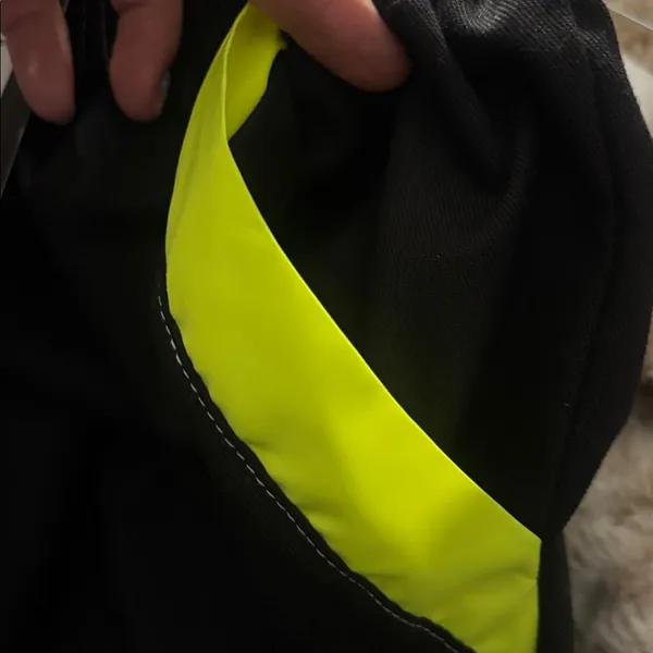 Black Contrast Stitch Neon Trim Cuffed Cargo Pants J - Image 17