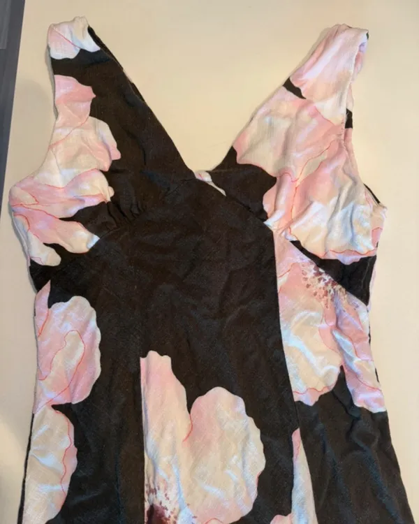 Paper Heart Brown Dress with Pink Flowers - Image 2