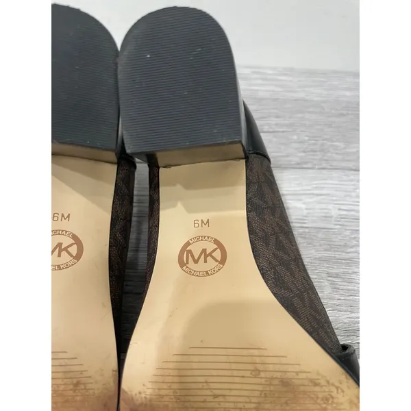 Michael‎ Kors Brown Signature Logo Padma Signature Block Heel Loafer Pumps 6M - Image 9