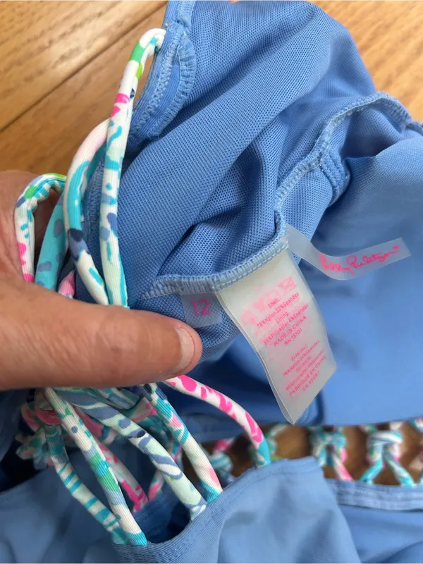 Lilly Pulitzer‎ Blue Isle Lattice Plunging V-Neck One-Piece Swimsuit 12 - Image 5