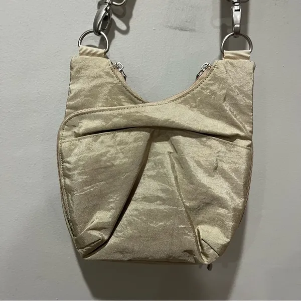 Baggallini Organizer‎ Bag Crossbody Messenger Multi Pockets Beige Designer EUC - Image 4