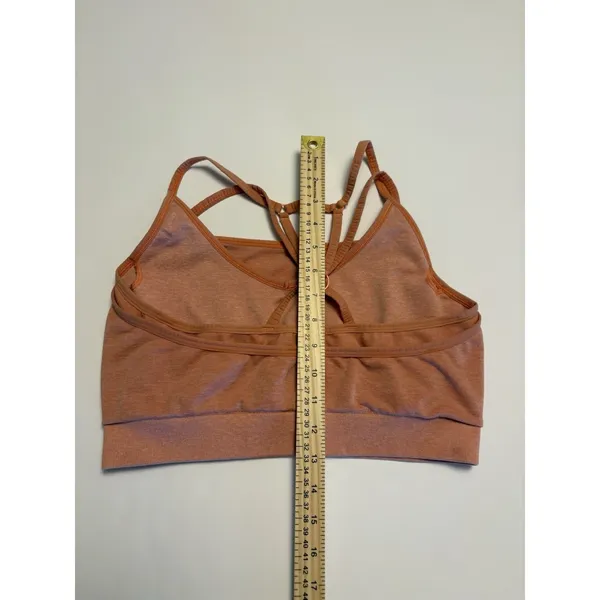 Gymshark Sports Bra Women Medium Orange Strappy Back Athletic Workout Activewear - Image 5