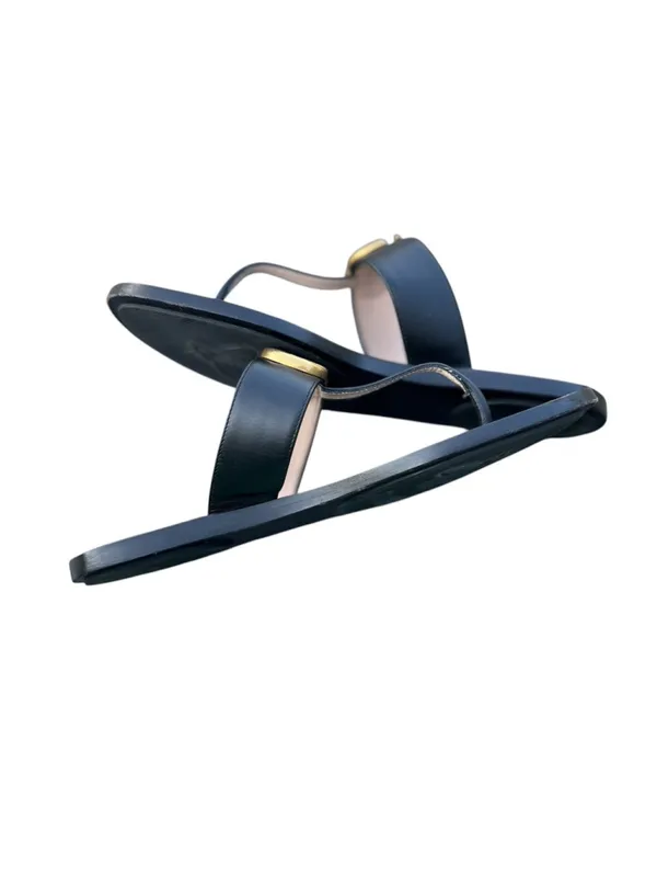Gucci Marmont GG Thong Sandals EU 37 US 7 Black Leather Flat Flip Flop Slides - Image 6