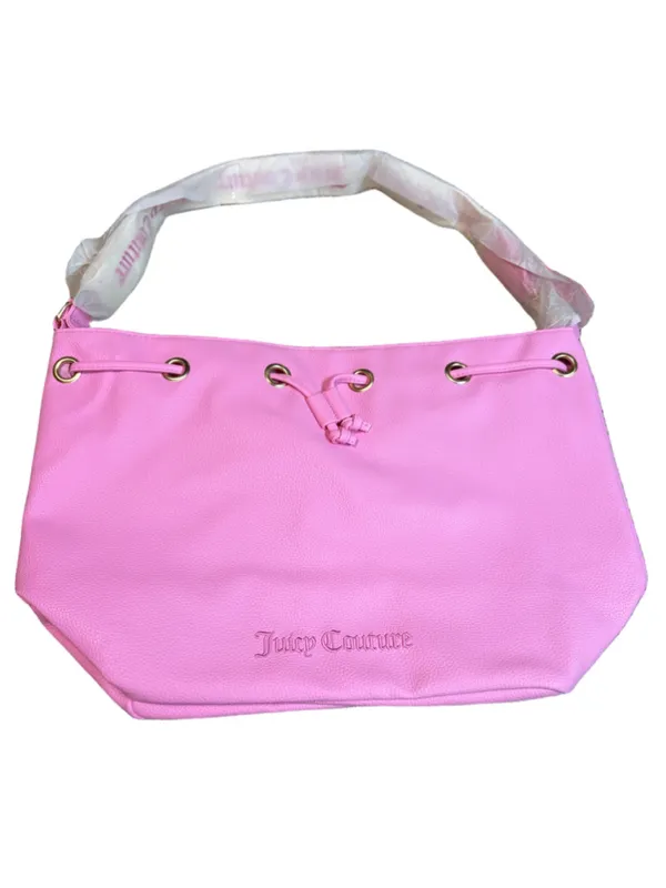 Juicy Viva La Juicy Gold Couture Bucket Bag with Guitar Strap, NWT Pink/White - Image 2