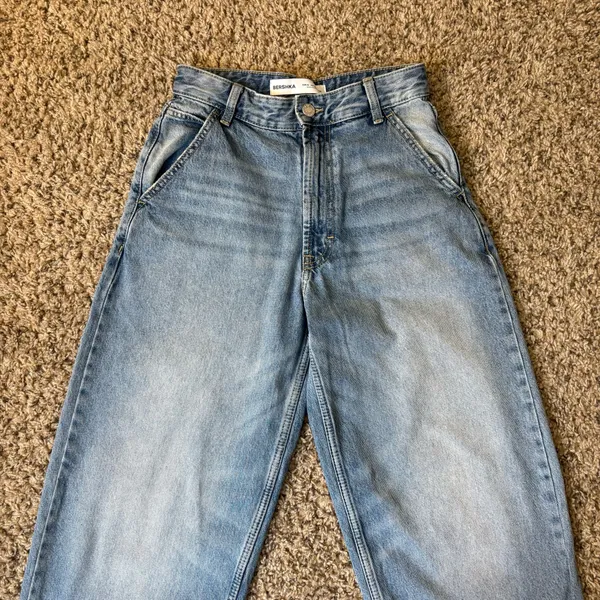 Bershka High Waisted Wide Leg Denim Jeans Y2K/2000s Baggy Size 00 Waist - Image 3