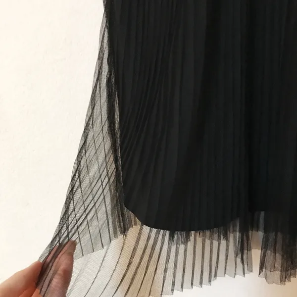 Francesca's Pleated Strappy Black Formal Dress - Image 6