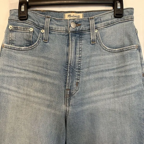 Madewell‎ Womens Size 27 Perfect Vintage Straight Jeans Distressed Light Wash - Image 3