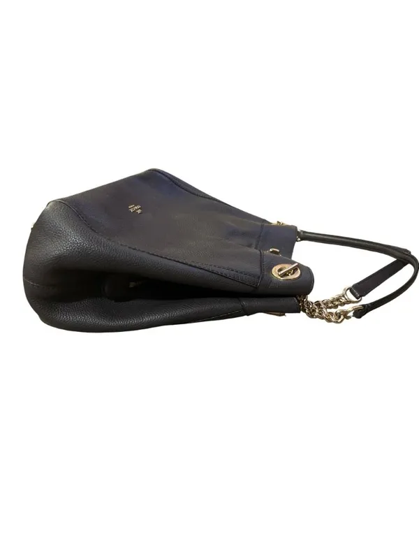 Coach Turnlock Edie Shoulder Bag Oxblood Pebble Leather Style 36855 Used - Image 3