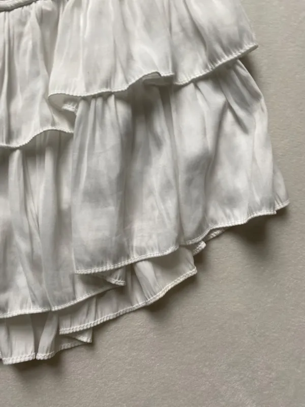 White ruffle preppy mini dress - Image 5