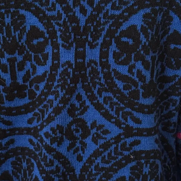 Vintage Western Connection Knit Sweater Boho Cowgirl Floral Statement Medium‎ - Image 5
