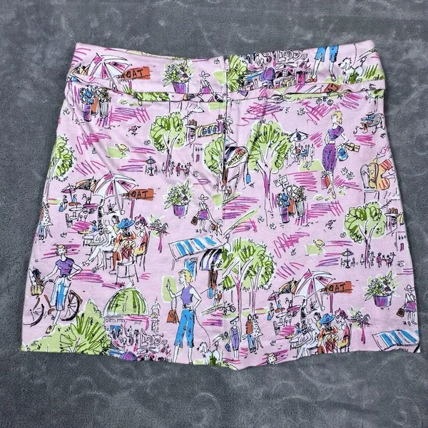 Dress Barn VTG Mini Skirt Skort Womens 8 Pink Unique Whimsical Golf Tennis 90s Y2K Artsy - Image 5