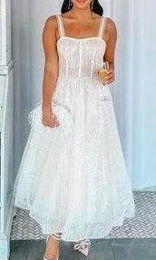 Bronx and Banco NWT Mademoiselle Bridal Midi Dress in White. - Image 9