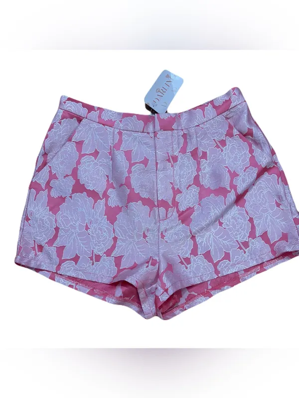 Blithe Strawberry Spritz Brocade Set NWT Med Pink Floral Crop Top Shorts Retro - Image 13