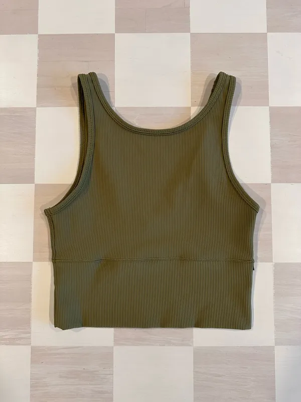 lululemon power pivot ribbed tank luxtreme bronze green 4 - Image 4