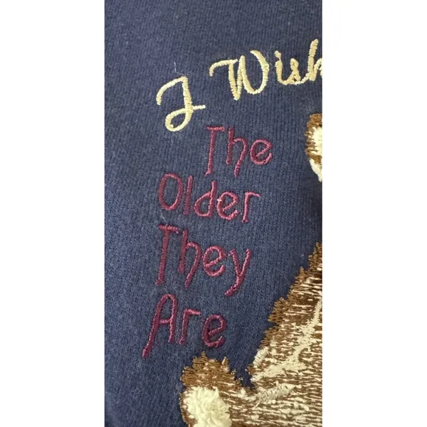 VTG Decorated Originals Teddy‎ Bear Fleece Navy XL Jacket with Embroidery Retro - Image 3