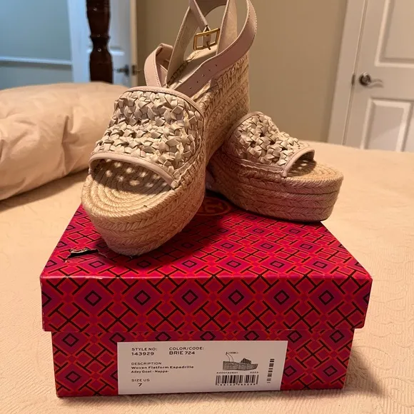 Tory Burch Women's Cream Espadrille Wedge Sandals - Image 2