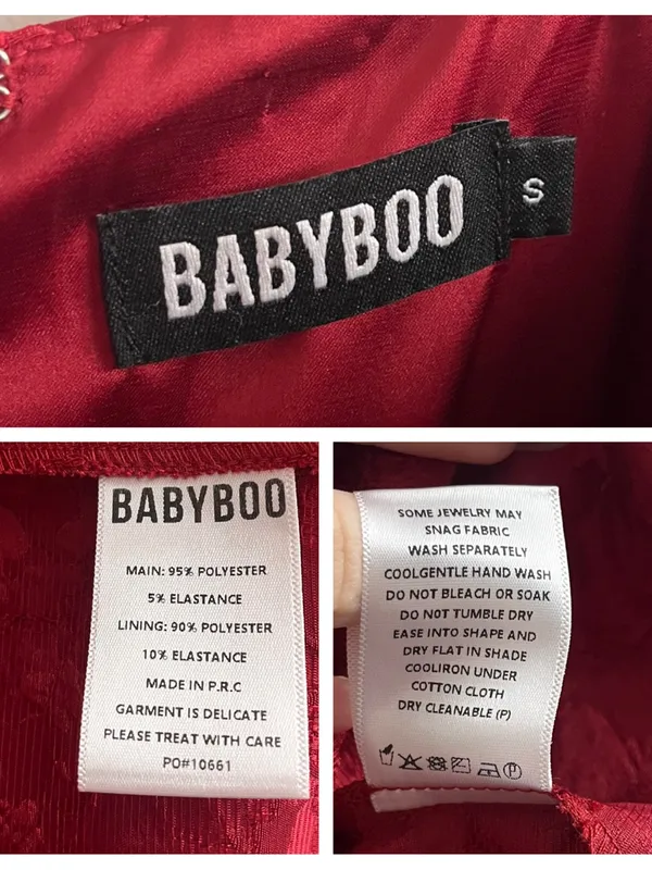 Babyboo Emelie Playsuit Mini Dress in Red Size Small - Image 9