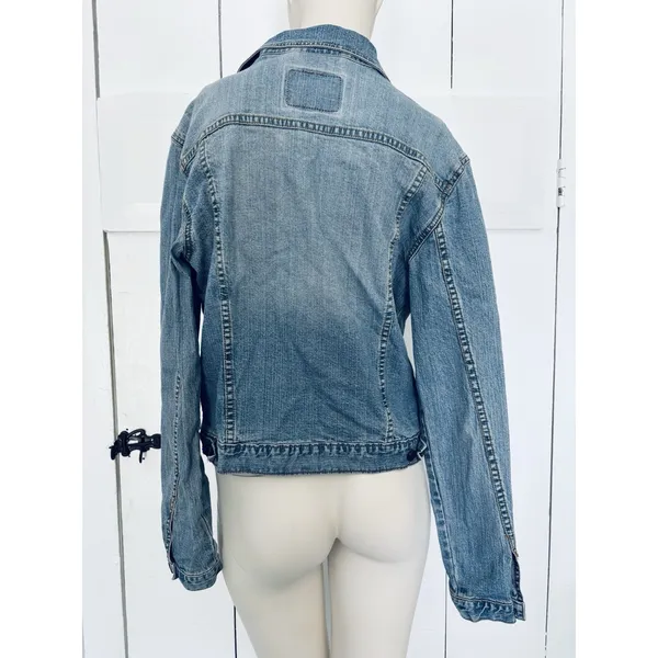Levi's Levi Strauss Signature Women's Blue Denim Jacket Size Medium 8/10 Pockets - Image 2