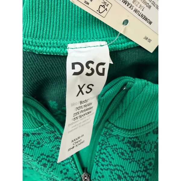 DSG Momentum Seamless 1/4 Zip Womens XS Melted Emerald Fair‎ Isle Pullover NEW - Image 4