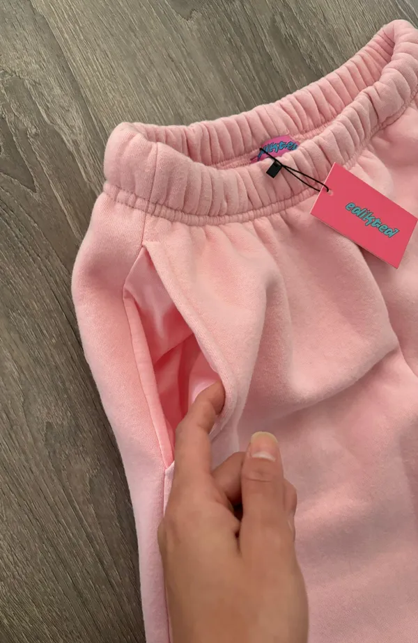 Edikted NWT Baby Pink Wide Leg Cargo Sweatpants (S) - Image 9