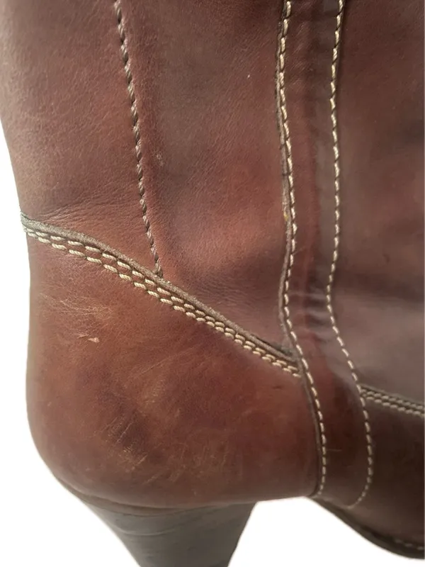 Vintage 70s `Rusty’ Leather Heeled Western Cowboy Boots Size 5 - Image 3