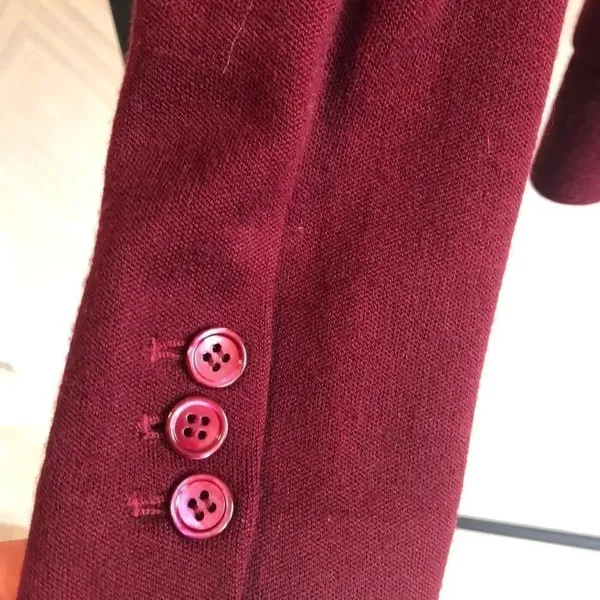 Iisli Maroon Wool One Button Blazer - Image 8