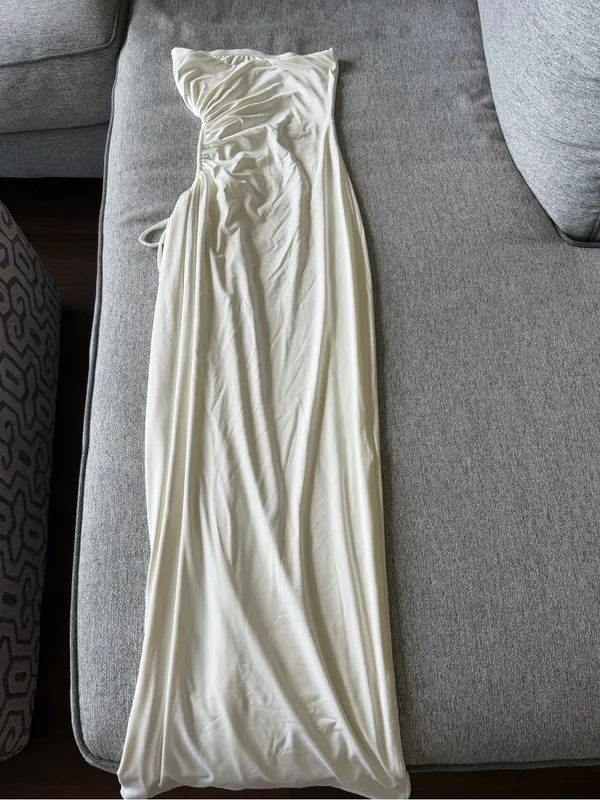 Babyboo White Maxi With Side Cutout and Tie - Image 5