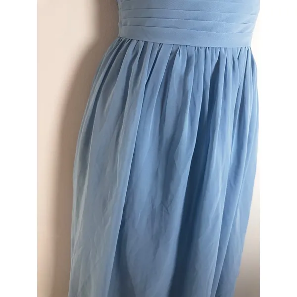 Azazie One Shoulder Pleated Chiffon Bridesmaid Dress Sky Blue Size A0‎ Formal - Image 3