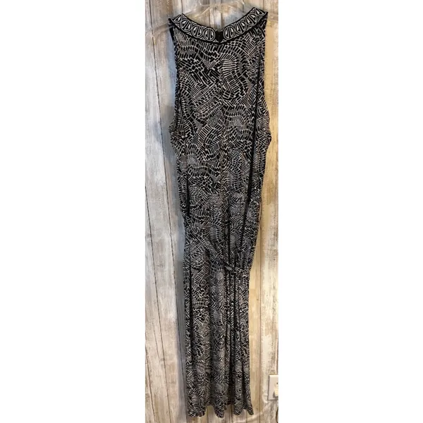 Rafaella Black White‎ Abstract Print Sleeveless Jumpsuit Size Large - Image 5