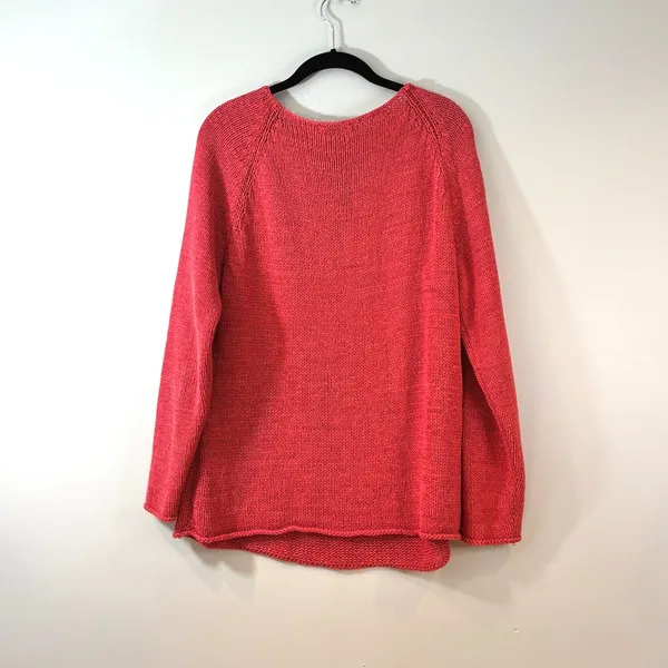State-ments Knit Sweater Coral Red Long Sleeve Pullover Casual Business-‎ XL - Image 2