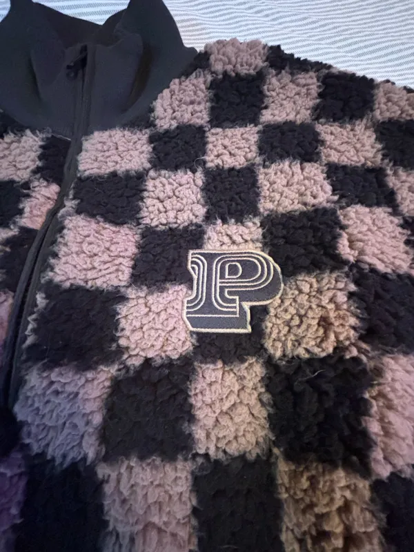 PINK Checkered Fleece Pullover - Image 2