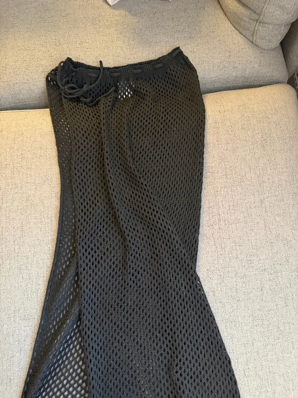 Princess Polly Black Crochet Maxi Swim Coverup Skirt - Image 2