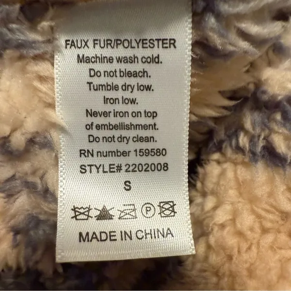 Pink Lily Quarter Zip Pullover Brown Plaid Faux Fur Teddy Sherpa‎ Fleece Women S - Image 6