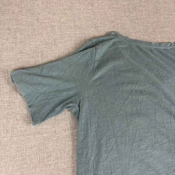 Eileen Fisher Shirt Womens M Blue V-Neck Short Sleeve Organic Cotton Jersey Top - Image 10