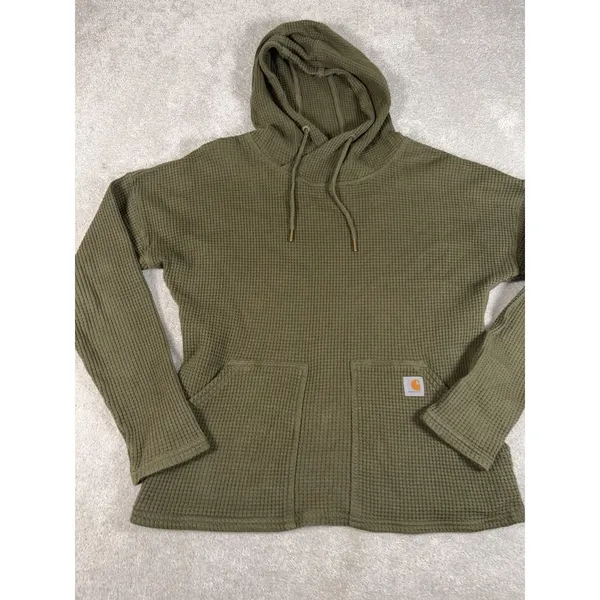 carhartt Women's Relaxed Fit Heavyweight Long-Sleeve Hooded‎ Thermal Shirt S - Image 2