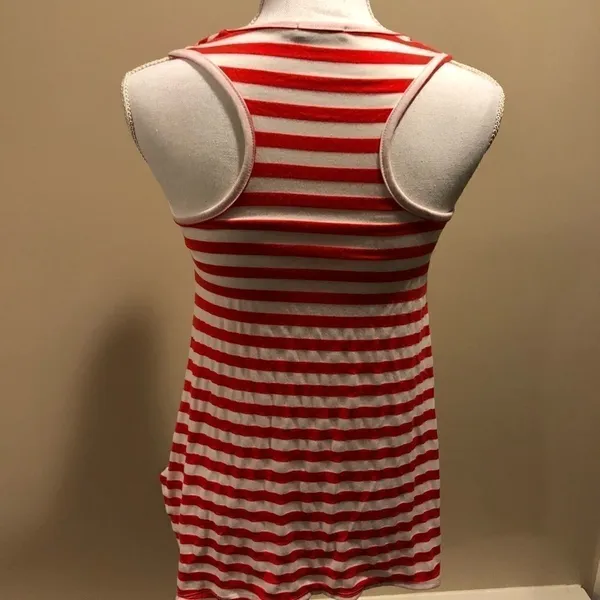 Ella Moss Red & White Striped Tank Top - Image 5