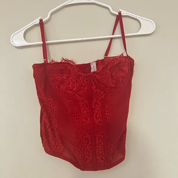 URBAN OUTFITTERS red corset top SOLD OUT IN STORE - Image 2