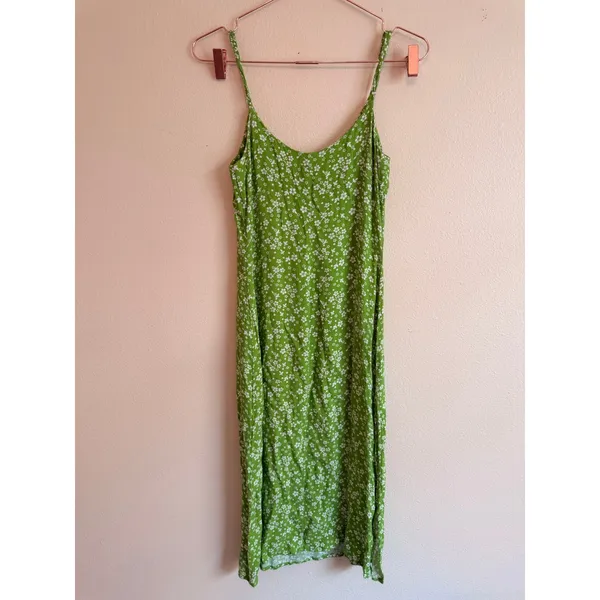 Reformation Midi Dress‎ Womens 2 Green Floral Juliette Slit Summer Wedding Guest - Image 10