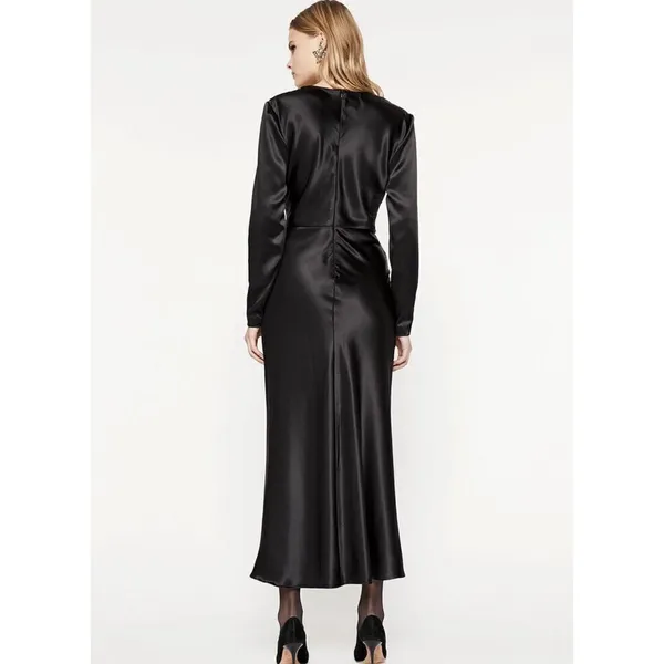 Bardot Lisette midi satiny black night out classic dress - Image 2