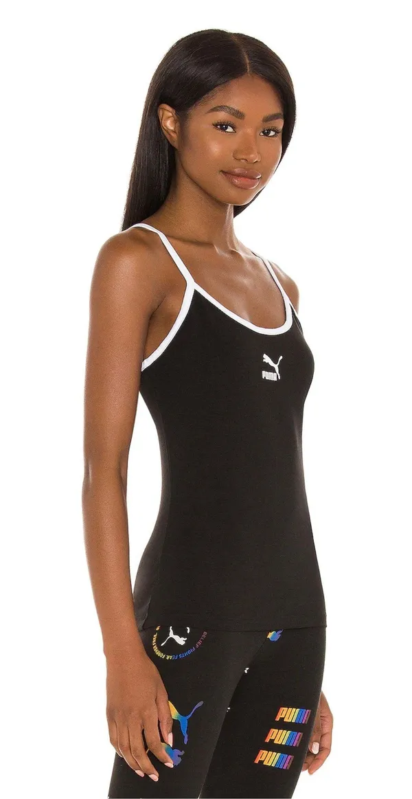 Puma Classics Logo Tank in  Black Medium - Image 2