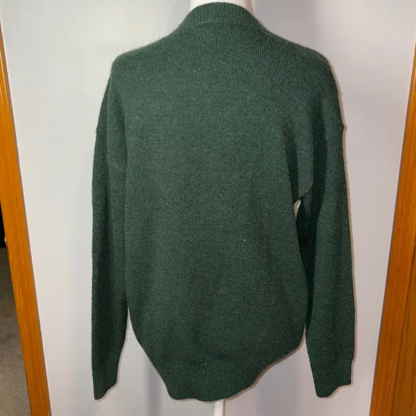 Witty Fox Green Peace Sign Floral Knit Sweater Young Contemporary Size‎ S - Image 2