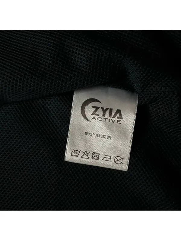 ZYIA Active Rainbow Sleeve Bomber Jacket w/ Thumbholes Blue Size Medium - Image 13