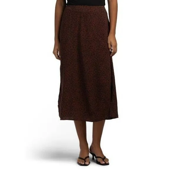 Marine Layer Ryan Midi Slip Skirt Womens 4 Brown Animal Print Deep‎ Cheetah NWT - Image 2