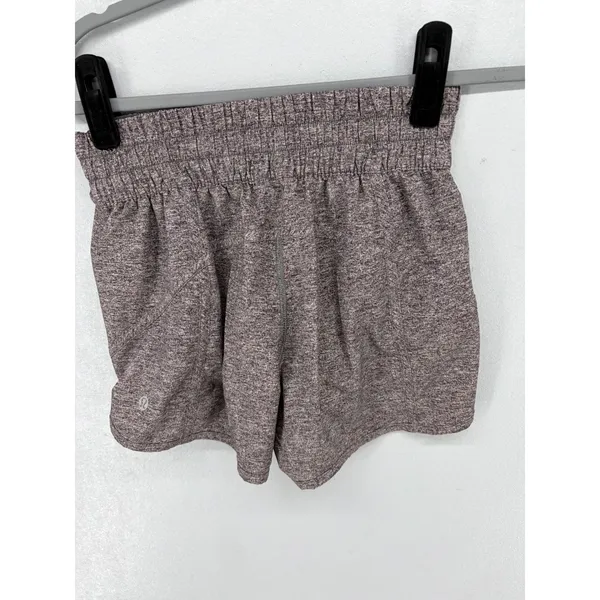 Lululemon Womens Athletic Shorts Heathered Gray Tracker High Rise 4‎ - Image 3
