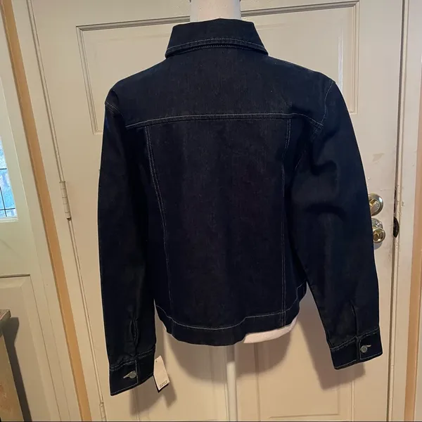 New York & Company Jean Jacket Blue Size XL - Image 3
