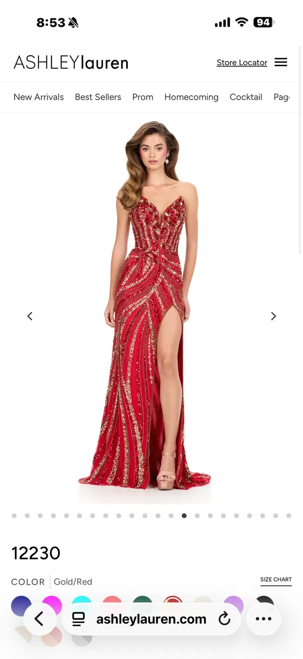 Ashley Lauren Red Prom Dress - Image 4