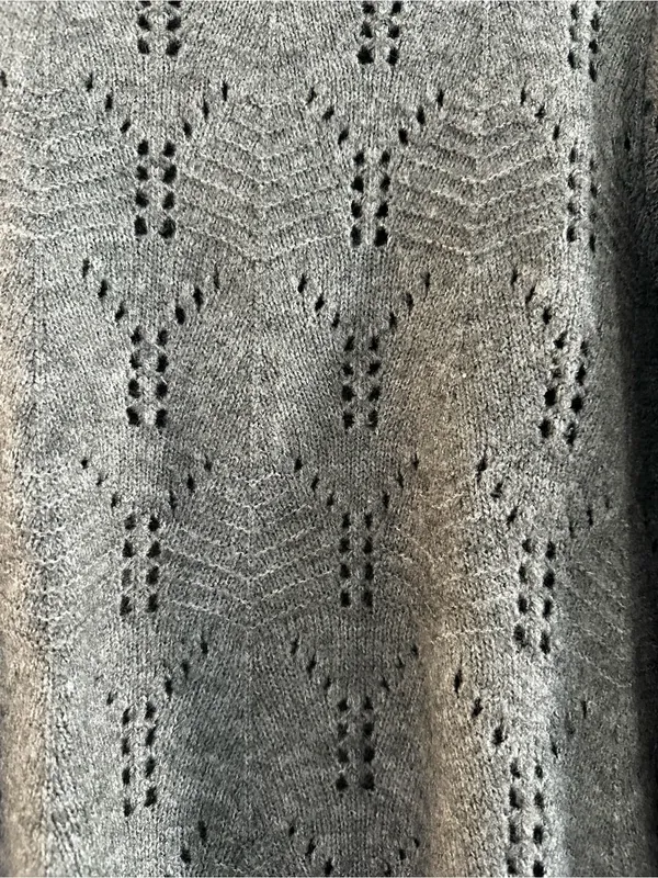 GAP Gray Open-Knit Crewneck Sweater - Image 3