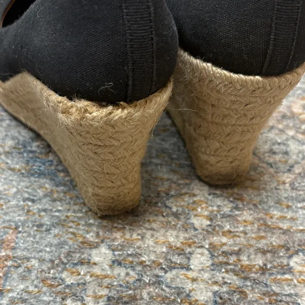 J. Crew Black Canvas Wedge Espadrilles - Image 4