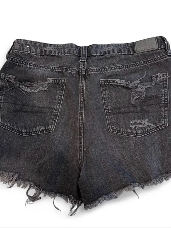 American Eagle Outfitters Black Distressed Denim Cutoff Shorts - Image 2