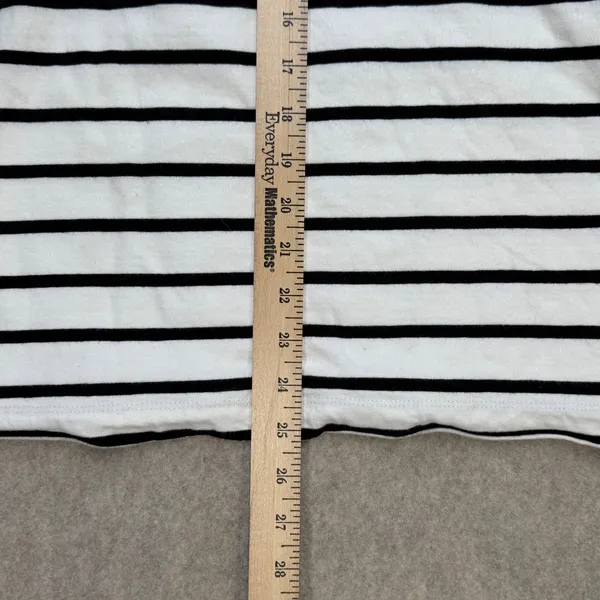 Zara Womens Long Sleeve Striped T-Shirt White Black Size‎ M Collegiate Parisian - Image 5